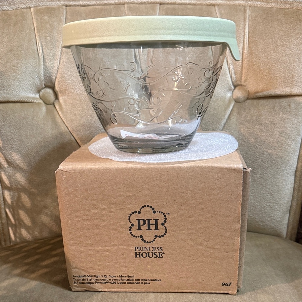 Princess House Brand New Glass Bowl Container Lid